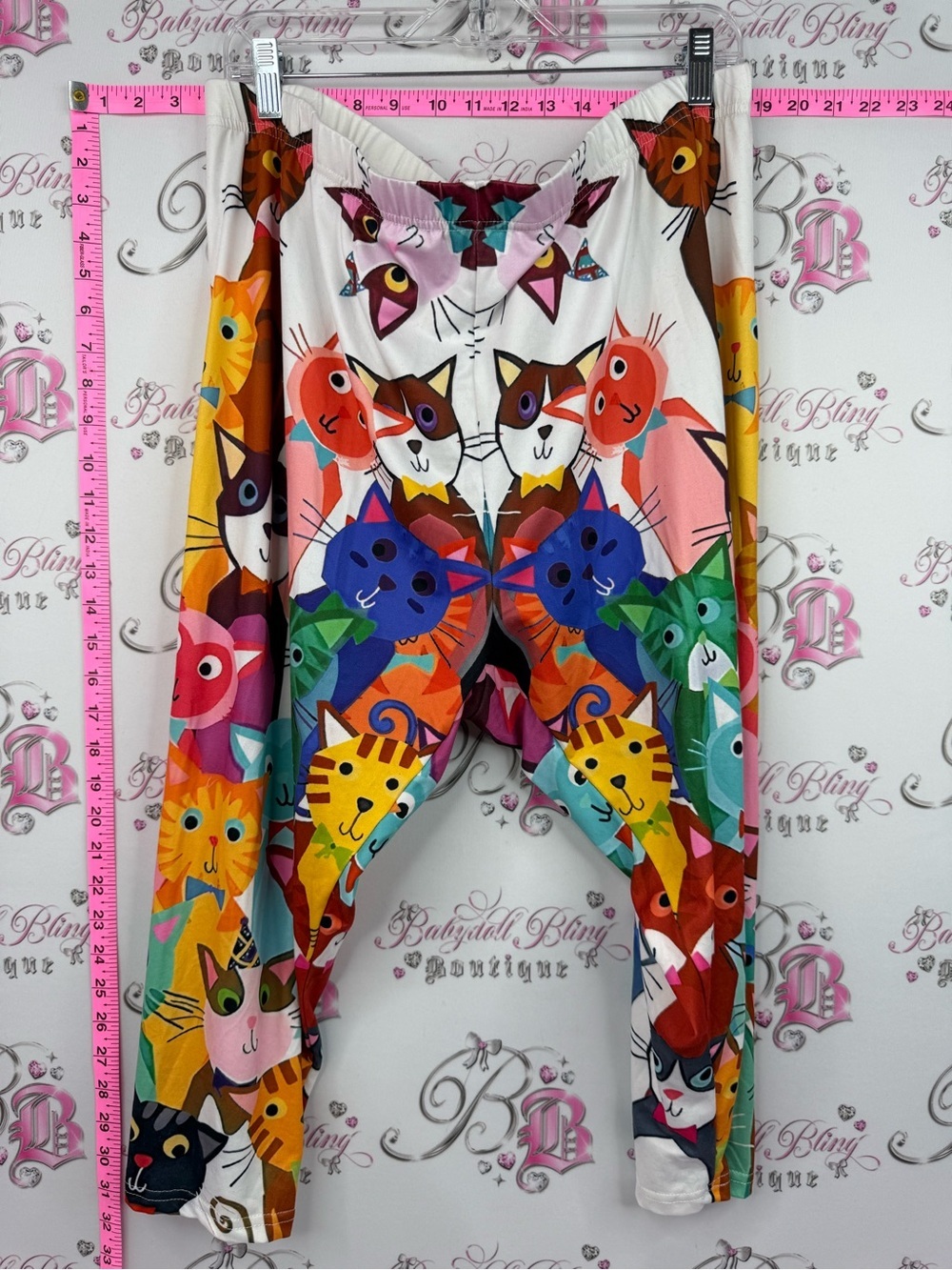 Leggings tights cats stretchy Colorful Cat Print Harem Pants